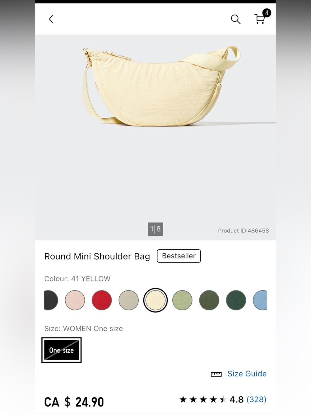 Uniqlo Round Mini Shoulder Bag Yellow